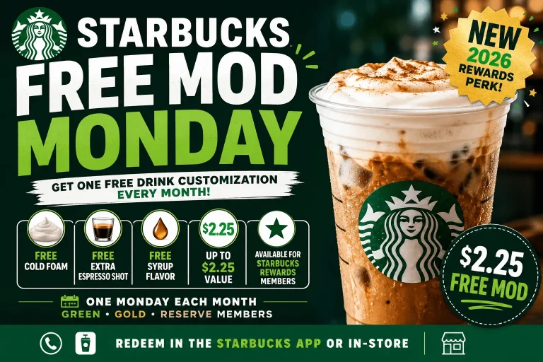 free mod mondays starbucks