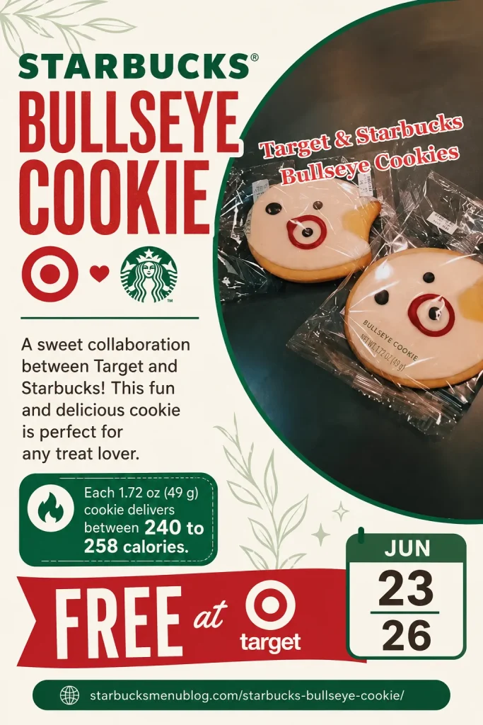 Starbucks Bullseye Cookie frosted sugar cookie shaped like Target mascot dog sold inside Target Starbucks