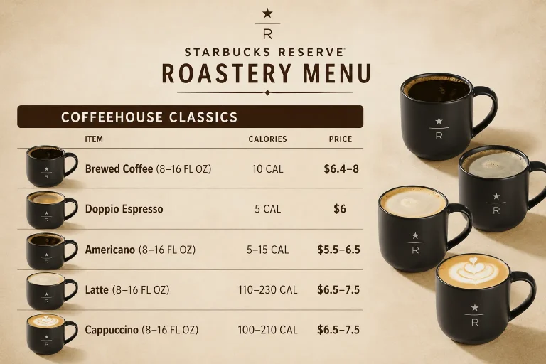 Starbucks Reserve Roastery Menu