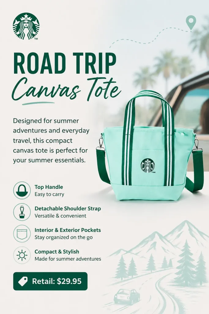 Starbucks Road Trip Canvas Tote Bag